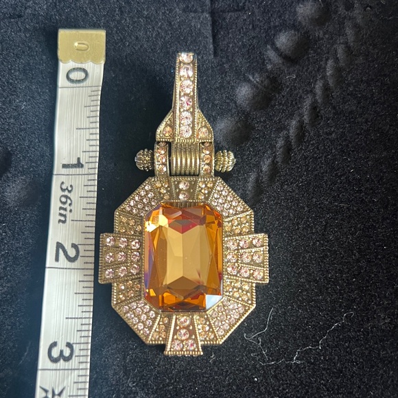 Vtg Heidi Daus 3 piece necklace set- canary yellow ornate pendant NIB - Picture 6 of 8